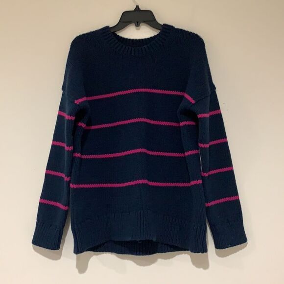 Banana Republic Striped Navy- pink Sweater - Picture 1 of 6